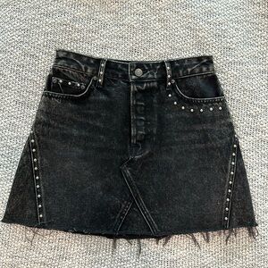 Grlfrnd Studded Cut Off Denim Skirt Size 26